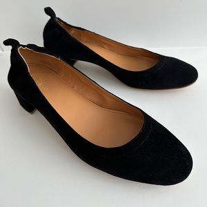 JCrew Anya suede block heels